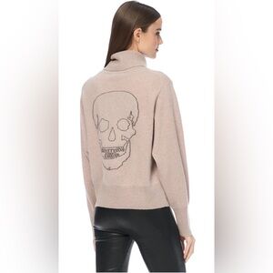 Skull cashmere Zyan skull turtleneck size large in adobe pink